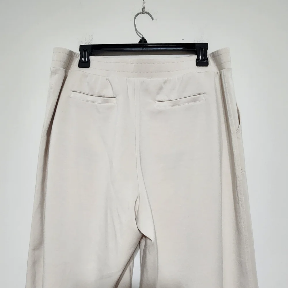 Elie Tahari Cream Wide Leg Pull-On Pants XL Modal Blend Pockets Soft Lounge
